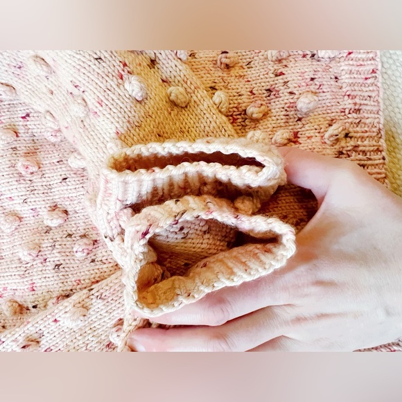 Misha & Puff Dusty Rose Confetti Pink Popcorn Sweater Kids Wool Handmade 3-4y - Picture 5 of 12